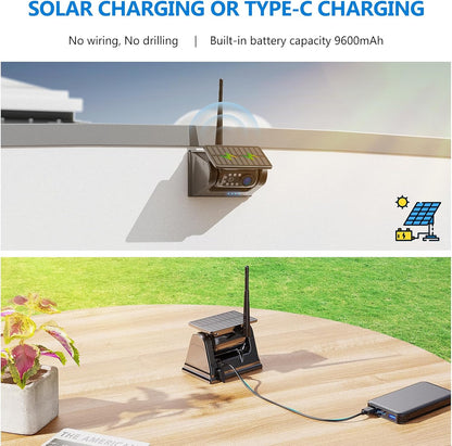 Magnetic Solar Wireless Backup Camera HD1080P 3 Mins DIY Installation DVR 7" IPS Monitor Rechargeable Reverse Camera System for Hitching Gooseneck Horse Trailer Fifth Wheels/Car RV Camper AP7