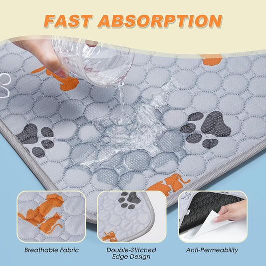 Washable Pee Pads for Dogs, 2 Pack Reusable Puppy Pads, Waterproof Pet Pee Pads for Dog Potty Training, Extra Large Dog Pee Pads for Crate, Playpen, and Whelping, Orange 48"x48"