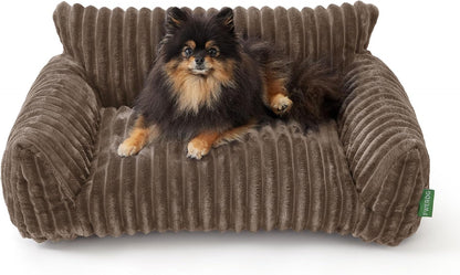 Cute Couch Bed for Pets, Supportive Cat Sofa for Indoor Cats, Medium Dog Sofa Bed for Medium Dogs, Brown, 30 inches