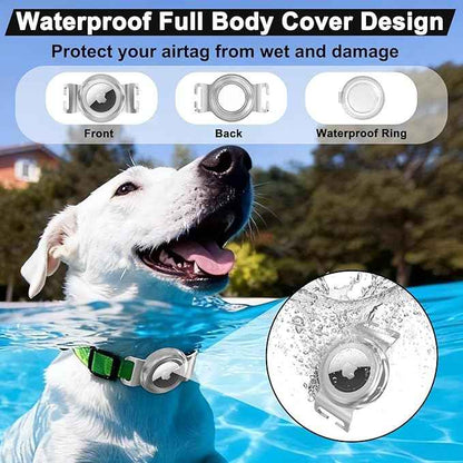 SANKALA Airtag Dog Collar Holder, Chew-Proof Stainless Steel & Waterproof Airtag Holder, Slide-On Opening Design, Fits Snap Closure Collars, Full Coverage Protective Case (Medium, 1 Pack)