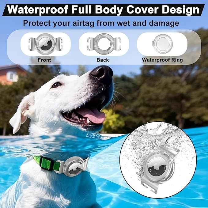 SANKALA Stainless Steel Airtag Dog Collar Holder, Chew-Proof & Waterproof Airtag Holder Case, Slide-On Opening, 3 Sizes for a Secure Fit on Most Collars, Straps or Backpack (Small, 1 Pack)