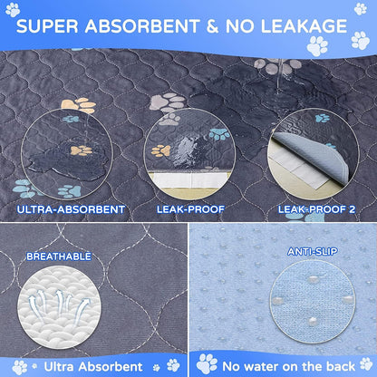 Aitmexcn Washable Puppy Dog Pee Pad, 2PCS 100% Waterproof Whelping Training Mat for Puppy/Senior Dog, Fast Drying Reusable Puppy Pads for Indoor, Outdoor and Car Travel- 36'' x 36''