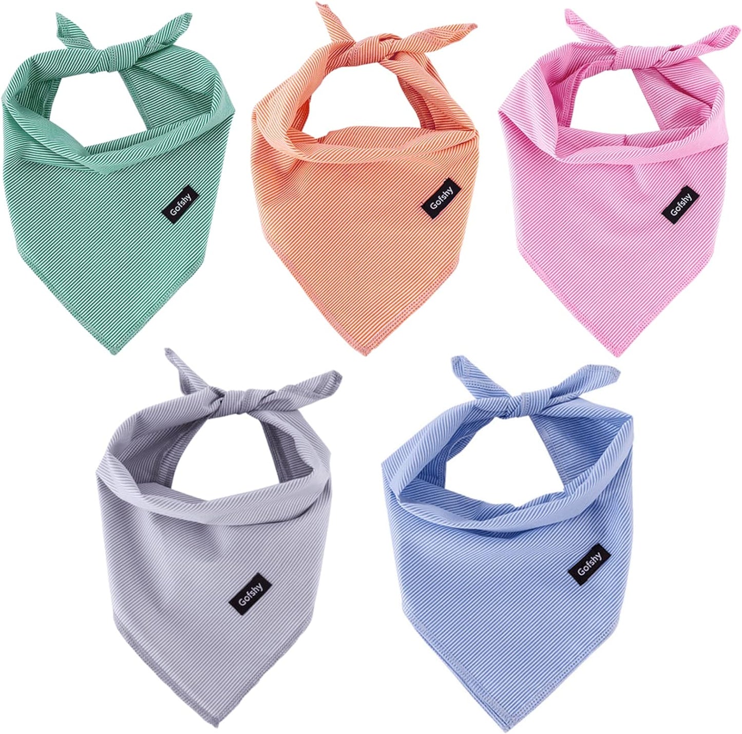 Dog Bandanas XLarge-5PCS DIY Bandanas Green Orange Pink Blue Gray Dog Scarfs Breed Bib Handkerchief for Large Dogs Puppies Pets