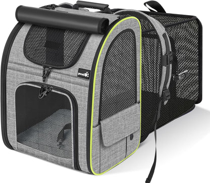 Pecute Cat Carrier Backpacks, Expandable Cat Backpack with Shade Cover, Breathable Mesh, Pet Carrier Backpack for Cats Small Dogs Puppies, Dog Carrier Backpack Great for Travel Hiking Camping Outdoor - Pawvie