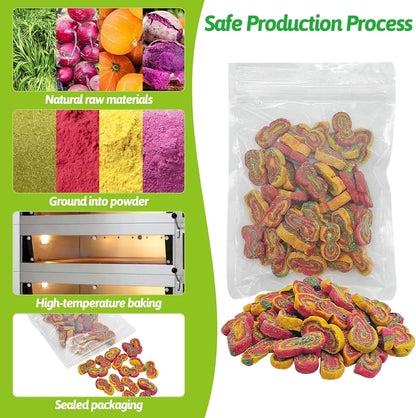 Fhiny Rabbit Chew Toys Mixed Forage Beetroot Carrot and Pumpkin Bunny Treats for Hamsters Guinea Pigs Chinchillas and Other Small Rodents Teeth Grinding (0.29lb/130g)