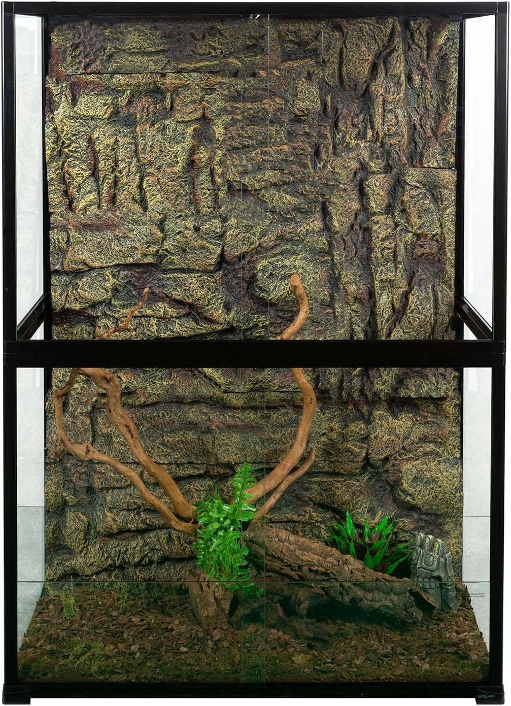 REPTIZOO 135 Gallon Glass Reptile Terrarium Tank, 36" x 18" x 48" Wide & Tall Reptile Terrarium, Chameleon Cage with Sliding Front Door Top Screen Ventilation, Easy Assembly - Pawvie