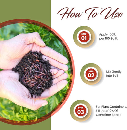 Worm Bliss (8 Qts) - Organic Worm Castings for Plants & Gardening - OMRI-Listed Earthworm Castings for Plants, Vegetables, Flowers, & Potting Soil - Organic Garden Fertilizer Rich in Nutrients