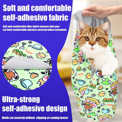XANGNIER Cat Wrap for Grooming,Cat Restraint Wrap for Cutting Nails,Fabric Burrito Wrap for Nail Clipping, Anti-Scratch, Anti-Escape,Multifunctional Swaddle Wrap Pet Tool (20.8 x 20.8 Inch)