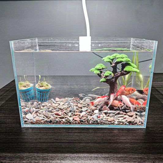 Novelsite Fish Tank Decor- Small Bonsai Trees with Faux Moss- Aquarium Decoration Aqua scaping- Made of Sandstone, Goldfish Betta Fish Tank Decorations