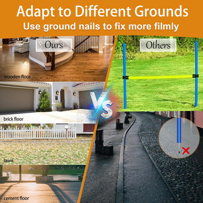 Agility Training Equipment for Dogs, Dog Agility Course Backyard Set Include Tunnel, Jumping Ring, Pause Box, 6 Weave Poles with Carry Bags