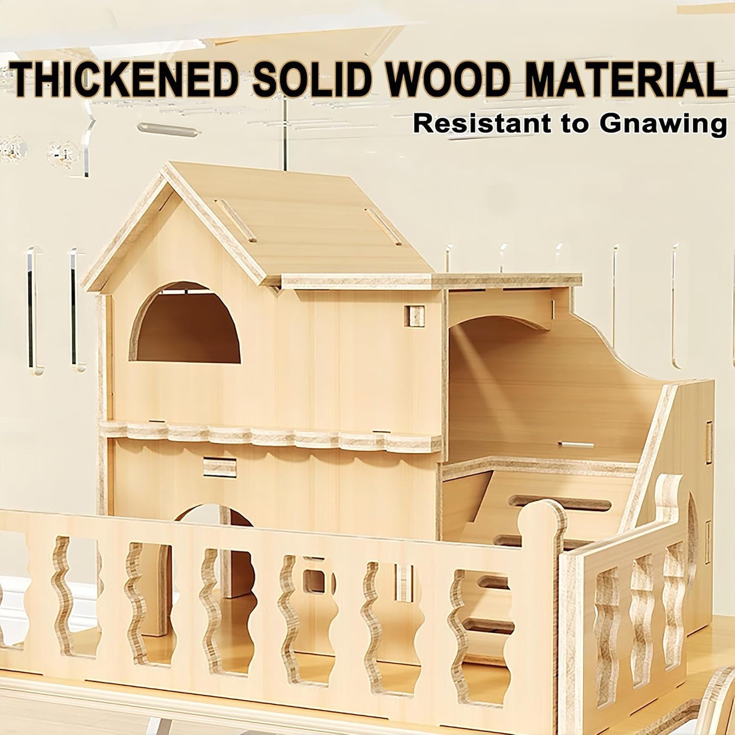 8 in 1 Acrylic Hamster Cage with All Accessories,18.5"x11.8"x14.6",2-Layer Hamster House with Full Transparent Viewing,Top Open Mouse Cage for Pet Mice,Hamster Habitat for Dwarf Hamster,Gerbils