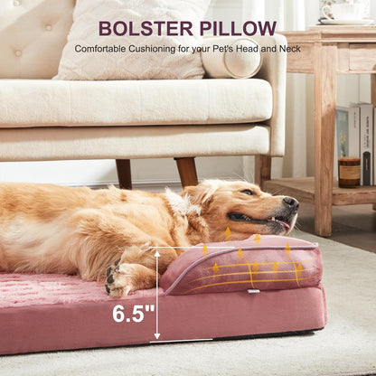 FURTIME Orthopedic Dog Bed for Extra Large Dogs - XL Waterproof Dog Sofa Bed, Ultra Comfy Supportive Foam Pet Bed with Removable Washable Cover, Jumbo Dog Bed with Nonskid Bottom