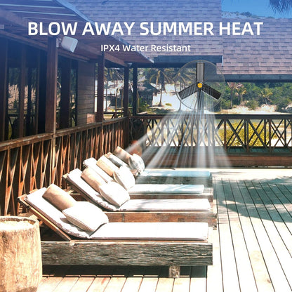 24 inch Outdoor Oscillating Wall Mounted Fan, High Velocity IPX4 Waterproof 7600 CFM Industrial Metal Wall Fan, 2 Speed, Adjustable Tilt, for Greenhouse, Patio, Garage, Workshop