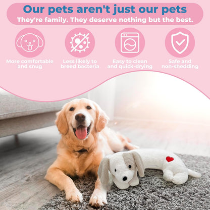 Heartbeat Puppy Toy for Dogs, Heartbeat Stuffed Animal for Anxiety Relief Calming Aid, Heartbeat Stuffed Toy for Behavioral Aid Crate Kennel Training, Puppy Essentials White