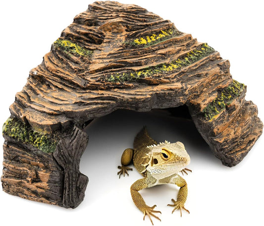 Reptile Hide Cave - Naturalistic Terrarium Décor for Reptiles and Amphibians, Safe & Comfortable Hideout