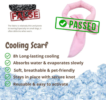2pcs Cooling Scarf for Pets,Summer Cooling Scarves Keep Cats and Dogs Cool, Reused,Rrecycled,Suitable for Dogs (2pcs-Pink Stripe)