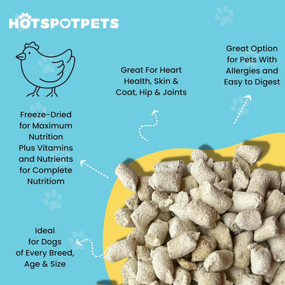 Freeze Dried Raw Chicken Meal Toppers for Dogs - Single Protein,All Natural, Grain-Free- Perfect for Training, Topper or Snack - Made in USA - (Chicken Meal Toppers) 1LB Bag (500+ pcs)