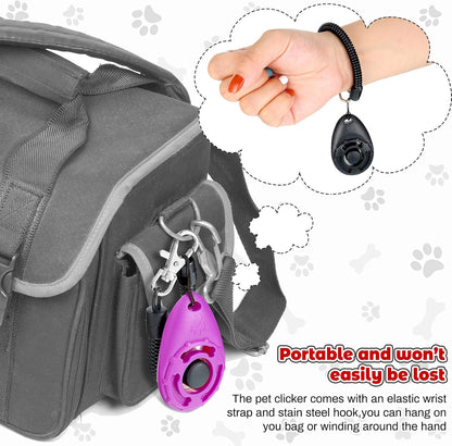 Frienda 18 Pieces Dog Training Clicker, Pet Behavioral Training Clickers with Wrist Strap for Dogs Cats Puppy Birds Horses(Multicolor)