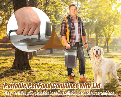 TBMax Dog Food Storage Container, Large Airtight Cat Food Container with Bigger Spout and Cup, Portable Travel Pet Food Storage Dispenser for Small Animal Kibble Storage, Bird Seed Container