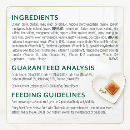 Fancy Feast Gems Pate Cat Food Mousse With Chicken and a Halo of Savory Gravy Cat Food - (Pack of 8) 4 oz. Boxes