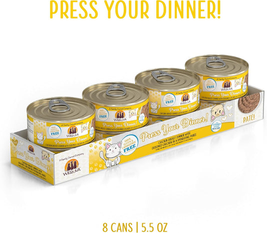 Weruva Classic Cat Paté, Press Your Dinner with Chicken, 5.5oz Can (Pack of 8)