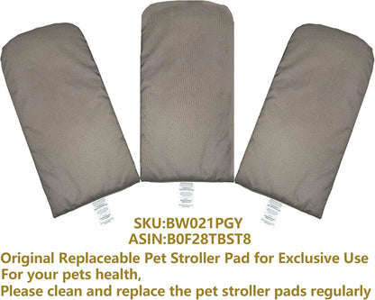 ROODO Pet Stroller Inner Pad for Exclusive Use,Original,Replaceable,Easy to Clean,Set of 3 pc(Gray) - Pawvie