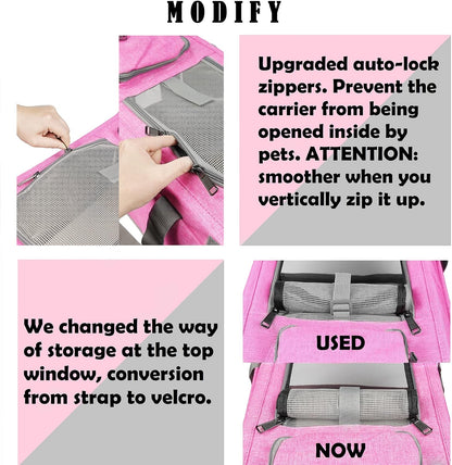 Pet Carrier for Large and Medium Cats, Soft-Sided Pet Carrier for Big Medium Cats and Puppy Dog Carriers Cat Carriers, Pet Privacy Protection Travel Carrier - Pawvie
