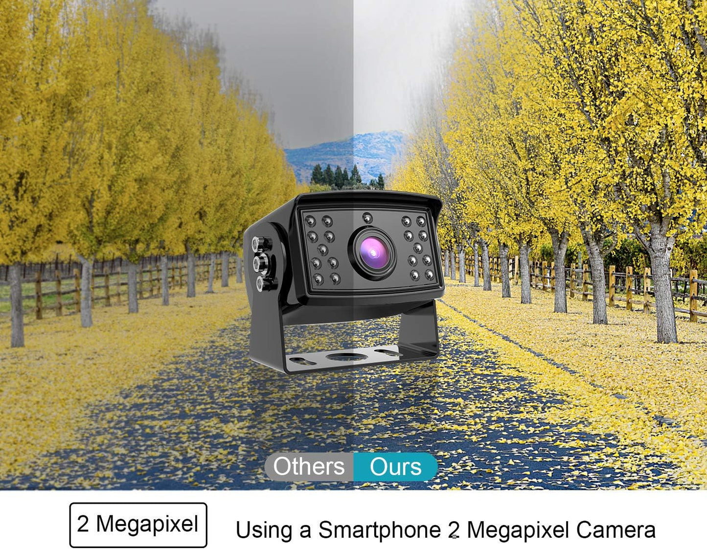 FOOKOO Ⅱ HD Backup Camera System Kit,7" 1080P Reversing Monitor+IP69 Waterproof Rear View Camera,Sharp CCD Chip, 100% Not Wash Up,Truck/Semi-Trailer/Box Truck/RV (FHD1-Wired)