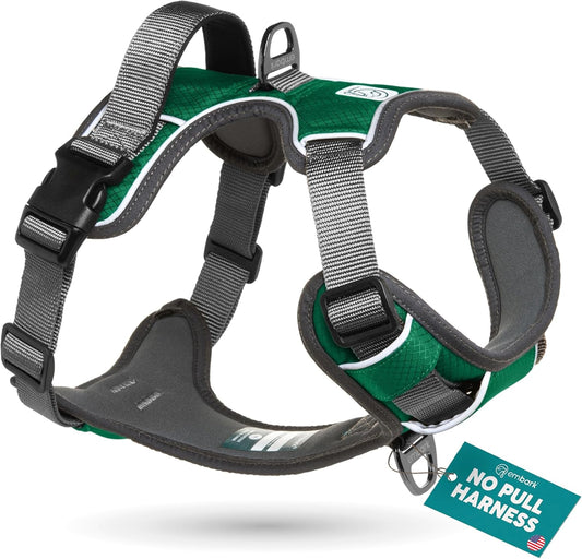 Embark Adventure Dog Harness, Reflective Trim No Pull Dog Harnesses for Small Sized Dogs - Military Grade Nylon, Front Clip with Gel Lined Handle.