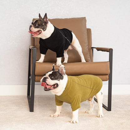 Fitwarm 3 Pack Classic Fleece Dog Sweater, Winter Clothes for Small Dogs Boy Girl, Turtleneck Dog Sweatshirt, Pet Pullover Jumper, Cat Apparel, Black, Olive Green, Cream, Large