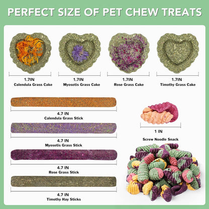 VESPRO Rabbit Toys for Bunnies Rabbit Chew Toys for Teeth Bunny for Rabbits Guinea Pig Chew Treats Toys,Timothy Hay Sticks for Chinchillas Hamsters Bunny Guinea Pig Rats and Animals Teeth Care
