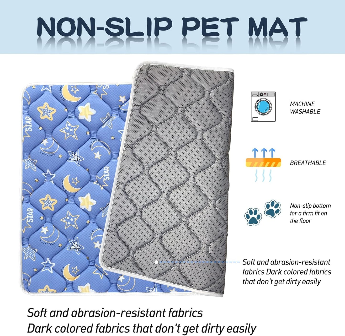 Bubble bear Dog Crate Mat - Ultra Soft, Washable & Anti-Slip Kennel Pad for Small/Medium/Large Dogs, Dark-Hued to Hide Stains (36"x23")