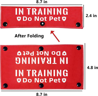 Advivio in Training Do Not Pet Funny Red Dog Leash Sleeve - Leash Wrap for Pet Dogs Walking - Dog's Gift and Dog Owner Gift
