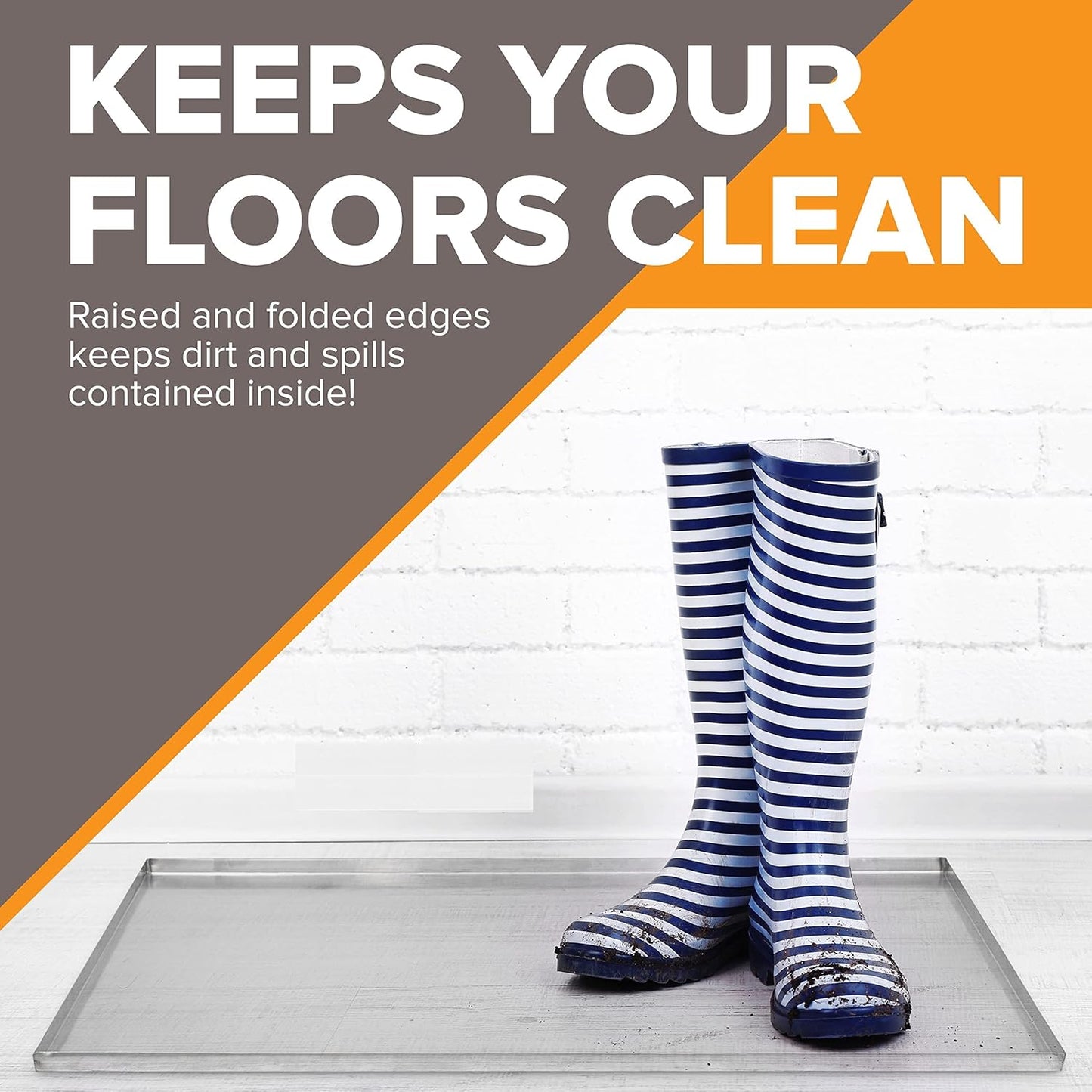 23.5" x 16.5" Metal Replacement Dog Crate Pan Chew Proof Crack Proof Pet Kennel Tray Central Dog Training Crate Pan Pet Supplies, Stainless Steel, 1" H