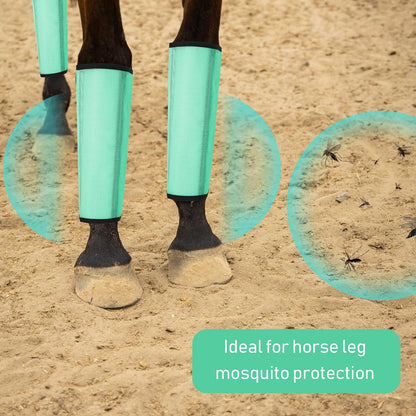 Jexine 12 Fly Boots for Horse Set of 12 Loose Breathable Mesh Horse Fly Sheets Protective Horse Leg Wraps Leggings for Preventing Flies and Mosquitoes Bites(Green)