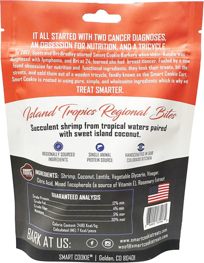 Smart Cookie All Natural Dog Treats - Shrimp & Coconut - Training Treats for Dogs with Allergies, Sensitive Stomachs - Soft Dog Treats, Chewy, Grain Free, Human-Grade, Made in USA - 5oz, Pack of 3