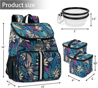 BAGLHER丨Dog Travel Bag, Airline Approved Pet Supplies Backpack, Dog Travel Backpack with 2 Silicone Collapsible Bowls and 2 Food Baskets - Pawvie