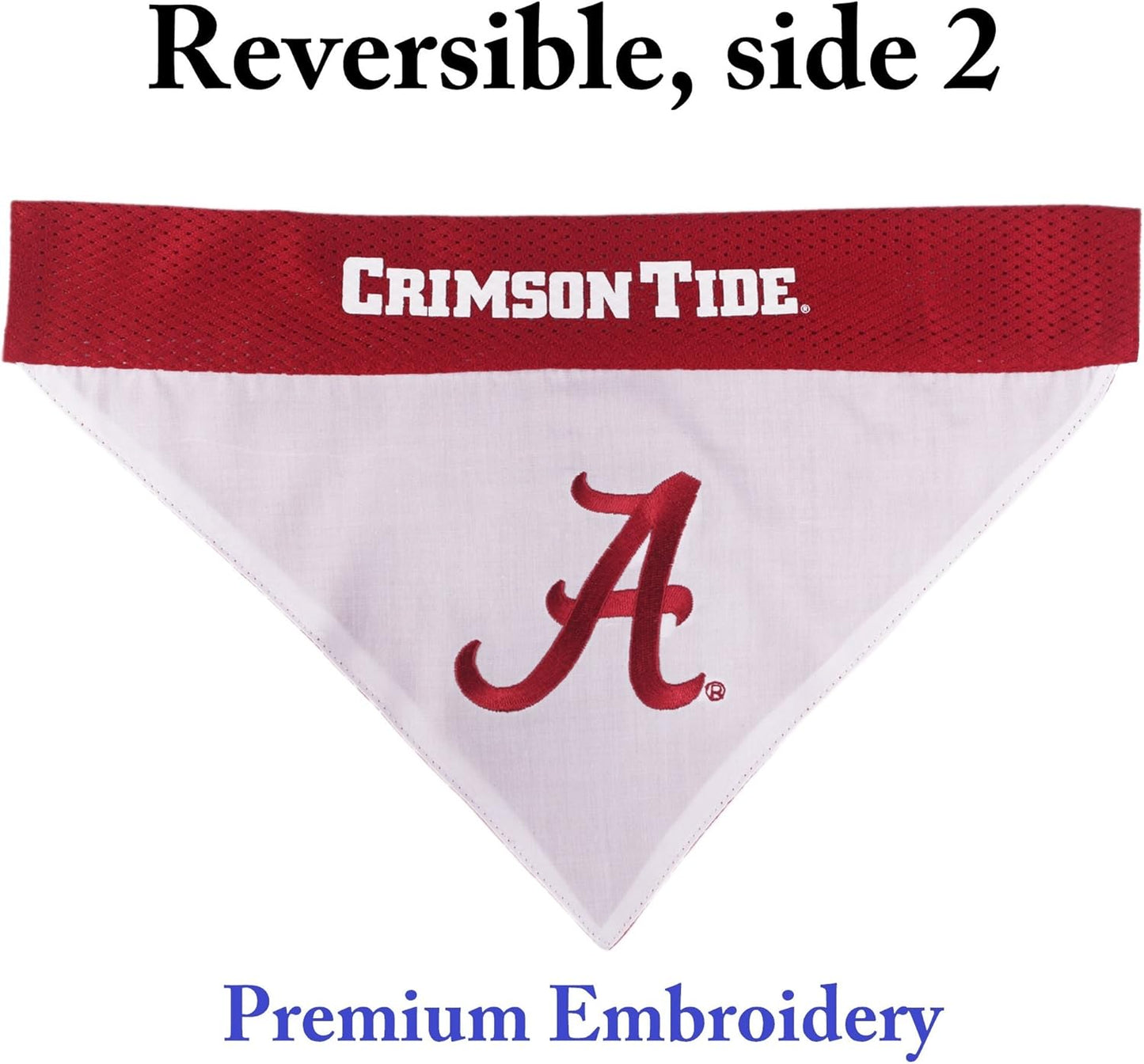 Pets First Collegiate Pet Accessories, Reversible Bandana, Alabama Crimson Tide, Small/Medium