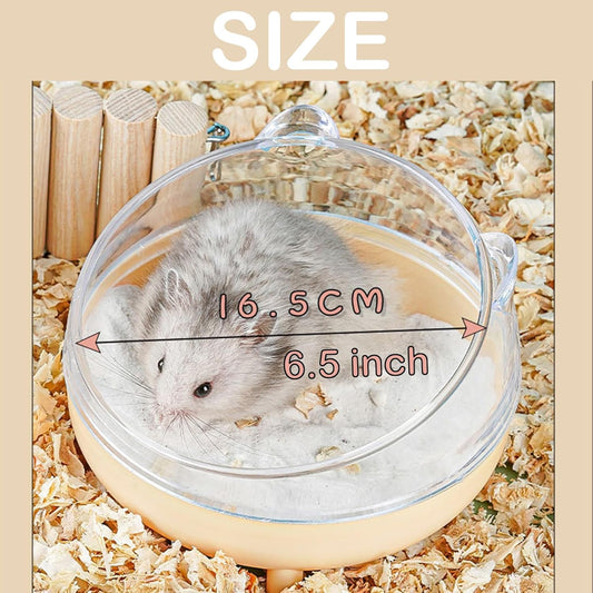 Meow&Woof Hamster Sand Bath Container, Large Sandbox Toilet Gerbil Batheoom, Tiny Chinchilla Dust Bathtub Sand Bath Box for Hamster Cage Accessories 6.5 Inch-Pink