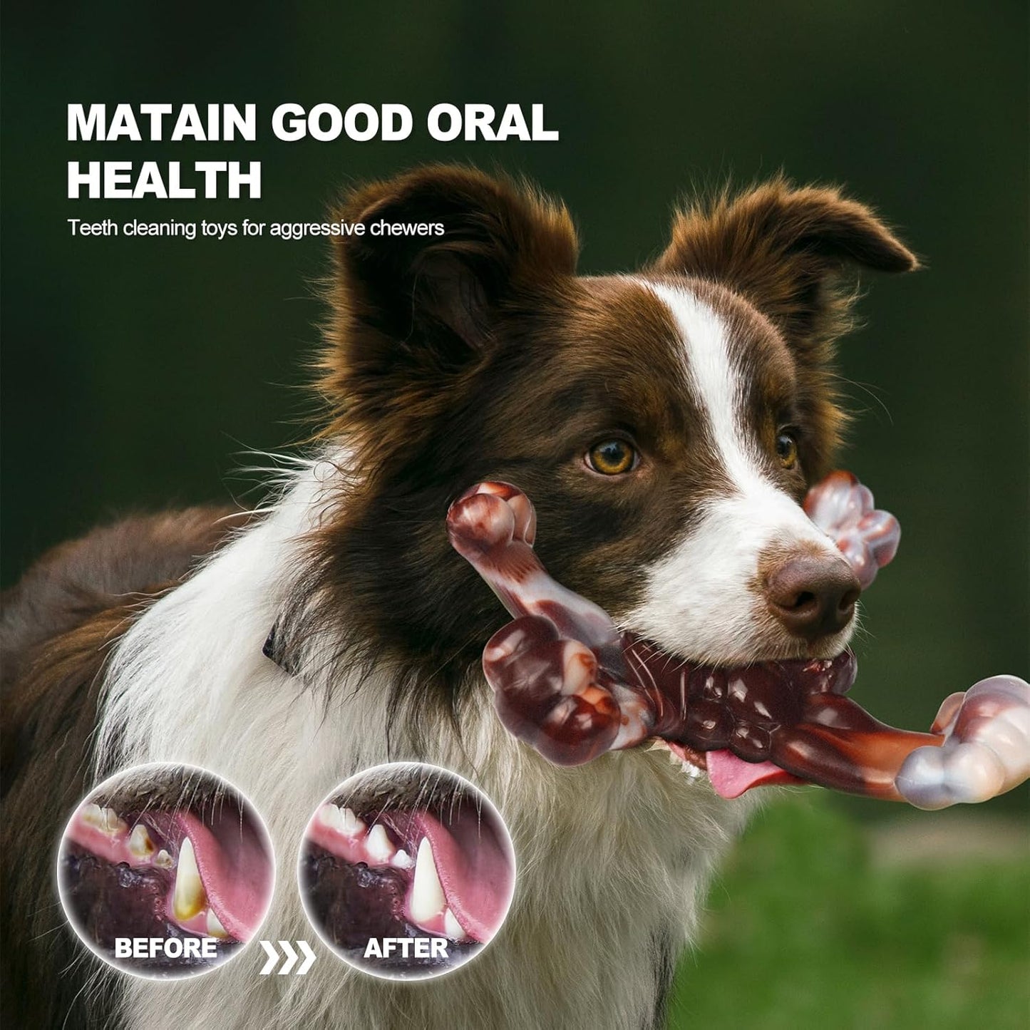 WinTour Indestructible Dog Toys for Large Dogs Aggressive Chewers, Tough Dog Toys for Aggressive Chewers Large Breed, Durable, Heavy Duty Chew Bone, Beef Flavor