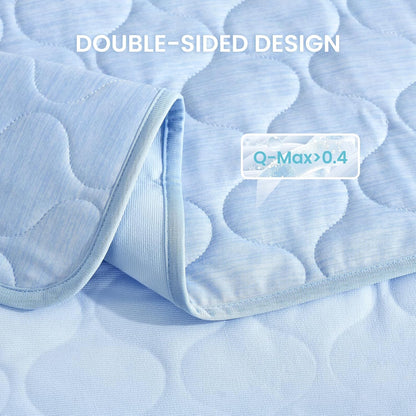 Cozy Bliss Leakproof Cooling Blanket for Medium Dogs – Q-Max>0.4, Durable & Washable Dog Cooling Mat for Hot Weather, Soft Pet Throw & Couch Protector for Dogs & Cats, 30x40 Inch, Heather Cool Blue