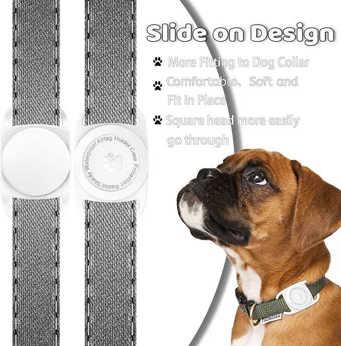 Waterproof Dog Collar GPS Tag Case [1 Pack] - Durable TPU+Silicone Holder, Lightweight Full Protection Cover (White)