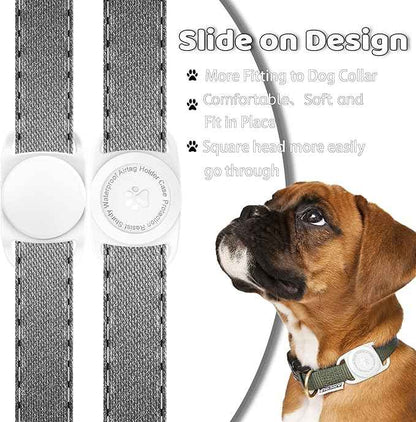 Waterproof Dog Collar GPS Tag Case [1 Pack] - Durable TPU+Silicone Holder, Lightweight Full Protection Cover (White)