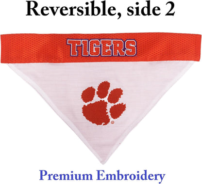 Pets First Collegiate Pet Accessories, Reversible Bandana, Clemson Tigers, Small/Medium
