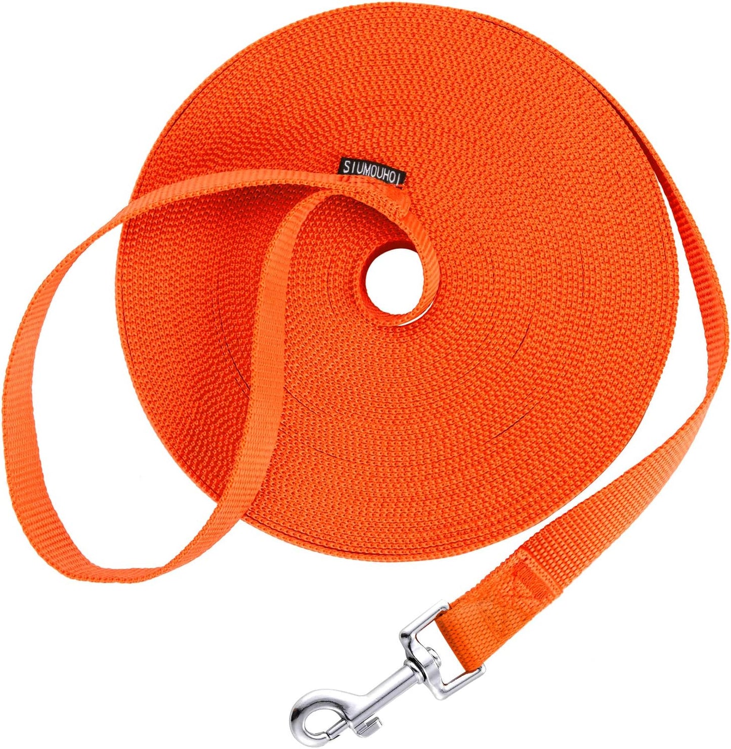 Siumouhoi Dog/Puppy Obedience Recall Training Agility Lead - 15ft 20ft 30ft 40ft 50ft Training Leash - Great for Play, Camping, or Backyard - Orange 50ft