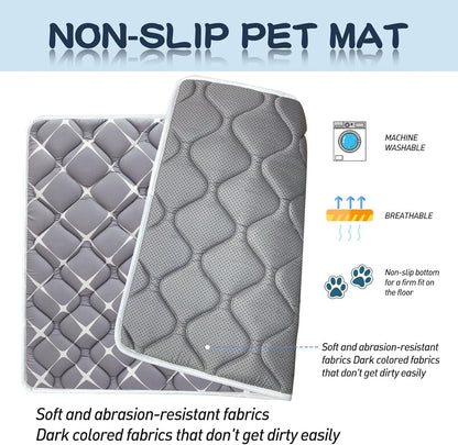 Bubble bear Dog Crate Mat - Ultra Soft, Washable & Anti-Slip Kennel Pad for Small/Medium/Large Dogs, Dark-Hued to Hide Stains (59"x35")