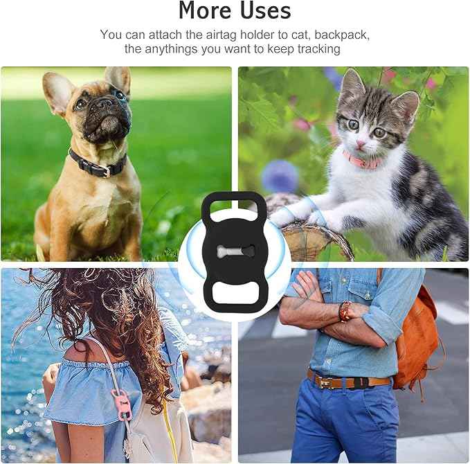 Airtag Leather Dog Collar for Small Medium Large Dog Adjustable Soft Padded Air Tag Puppy Collar Heavy Duty Metal Buckle Collar with Anti-Lost Airtag Holder Protective Case,XS,Pink