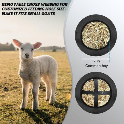 3 PCS Goat Hay Feeder,Hay Bags for Horses,Goats,Donkeys with Reinforced Oxford Fabric and High Strength Metal Clasp,Horse Feeding Supplies with Adjustable Strap for Easy Hanging (3Black)