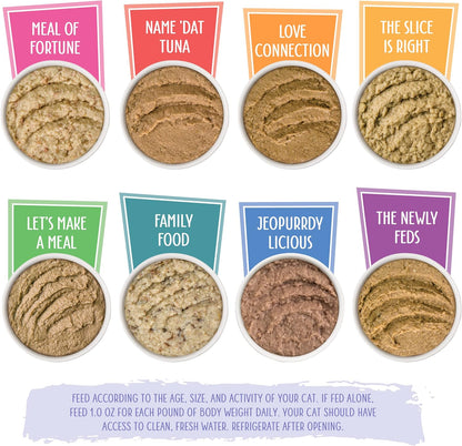 Weruva Slide N' Serve Paté Wet Cat Food, The Showcase Chowdown Variety Pack, 2.8oz Pouch, Pack of 16