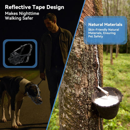 Dog Muzzle for Large Dogs, Breathable Basket Muzzles for Small, Medium and X-Large Aggressive Dog, Allows Panting Drinking, Suitable for Grooming Trimming Training (Black, S)